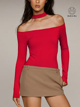 Bra-Free Off-Shoulder Choker Bodysuit