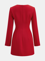 Square Neck Button Front Mini Dress