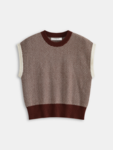 Herringbone Pattern Sleeveless Knit Vest