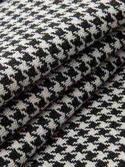 Houndstooth Pleated Buttoned Wide Leg Pants