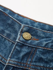 Denim Mid-Waist Wide-Leg Jeans
