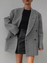 Wool-Blend Plaid Belted Blazer