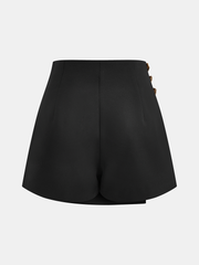 Metal Detail Asymmetric Skort