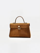 Suede Effect Top-Handle Bag