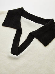Contrast Collar Knit Vest