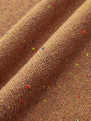 Subtle Fleck Detail Wool-Blend Knit Polo Sweater