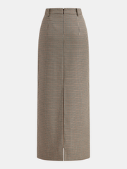 Houndstooth Midi Pencil Skirt