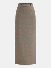 Houndstooth Midi Pencil Skirt