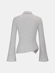Ribbed Knit Top and Flared Pants Set