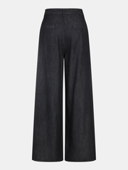 High-Waist Denim Extra Long Wide-Leg Pants