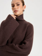 Turtleneck Knit Top and Maxi Skirt Set