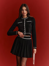 Contrast Trim Cropped Cardigan