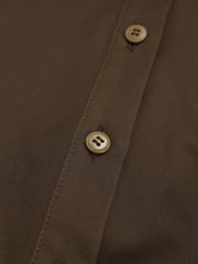 Belted Drawstring Sleeve Shirt Dress