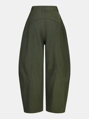 Mid-Waist Curved-Leg Pants