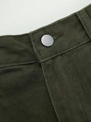 Mid-Waist Curved-Leg Pants