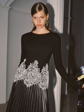 Contrast Lace Hem Knit Top