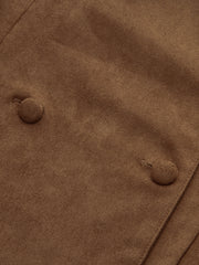 Suede Effect Belted Lapel Jacket