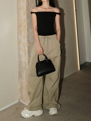 Twisted Strap Off Shoulder Shirt