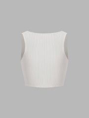 Fly Away Tied Rib Crop Tank Top