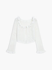 Sheer Crochet Eyelet Fly Away Cardigan