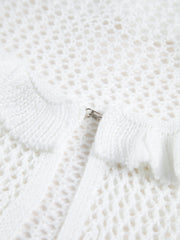 Sheer Crochet Eyelet Fly Away Cardigan