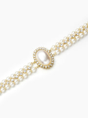 Vintage Double Layer Faux Pearl Choker Necklace