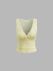 V-Neck Lace Tank Top