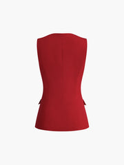 Square Neck Button Vest
