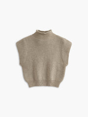 Ribbed Cap Sleeve Warm Sweater