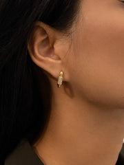Square Chubby Diamond Earrings