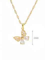 Golden Radiance Butterfly Necklace