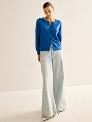 Plain Soft Button Cardigan