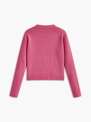 Crew Neck Golden Button Knit Outerwear