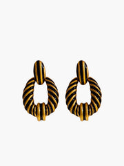 Vintage Croissant Twist Hoop Earrings