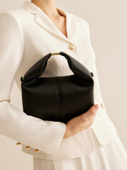 Metal-Detail Top Handle Rounded Bag