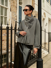 Breasted Wool Coat With Matching Tassel Scarf