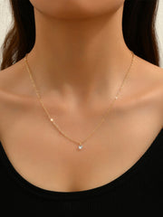 Rhinestone Stacking Tassel Necklace