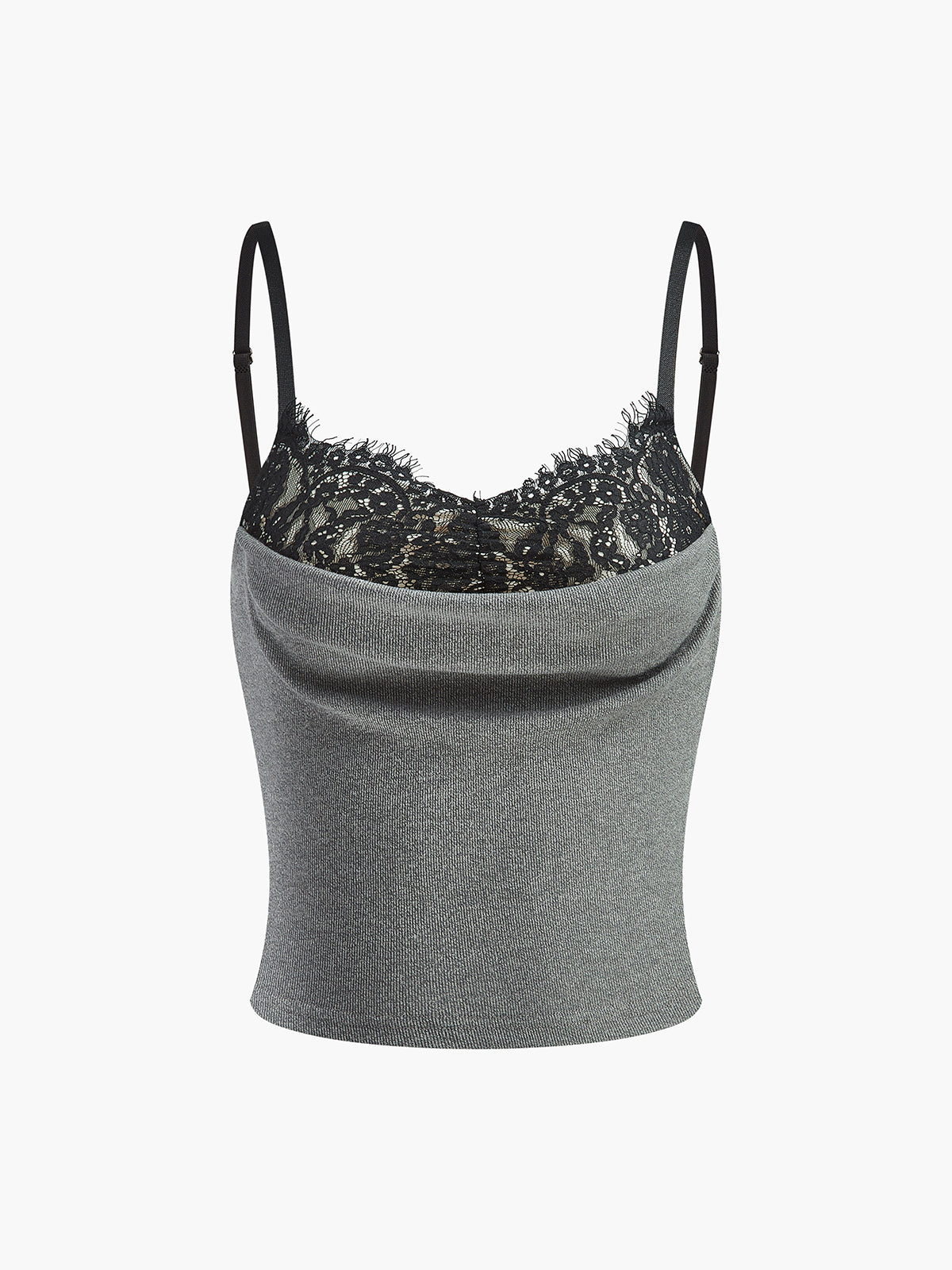 Lace Panel Ribbed Cami Top – Okeek