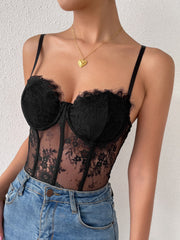 Semi-Sheer Sweetheart Lace Corset
