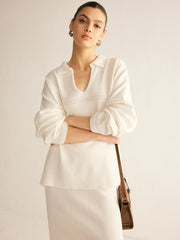 Minimalist Knit Midi Skirt Set