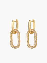 Zircon Hoop Pendant Earrings