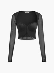 Sweetheart Skinny Sheer Mesh Top