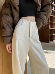 Casual Corduroy Pants Without Belt