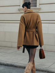 Utility Belted Tweed Coat