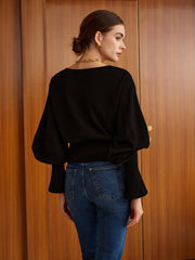Bell Sleeve Cinched Sweatshirt