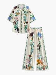 Floral Print Pants Set