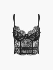 Sheer Lace Crop Corset