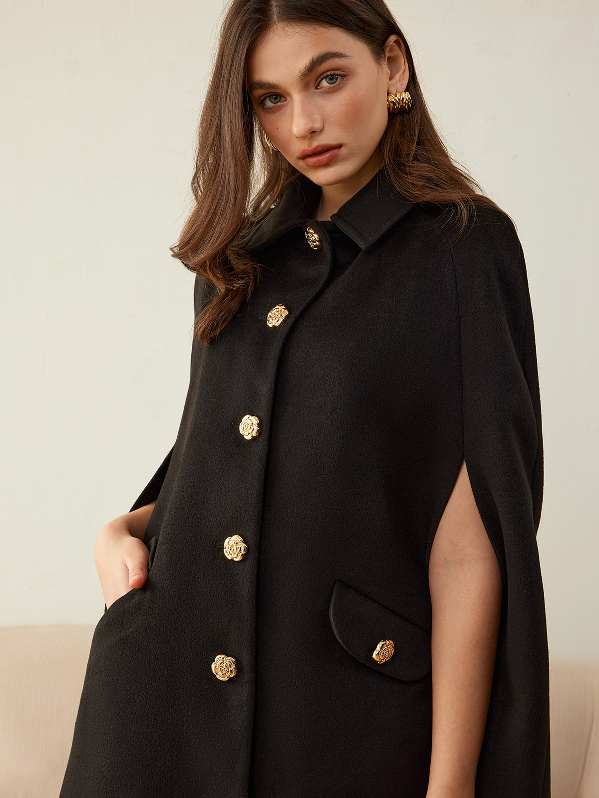 Camellia-Button Cloak – Okeek