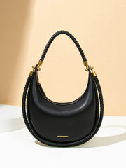 Top Woven-Handle Crescent Bag