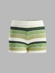 Striped Knit Shorts